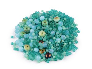 Skleněné korálky ramš broušené ohňovky 2. jakost