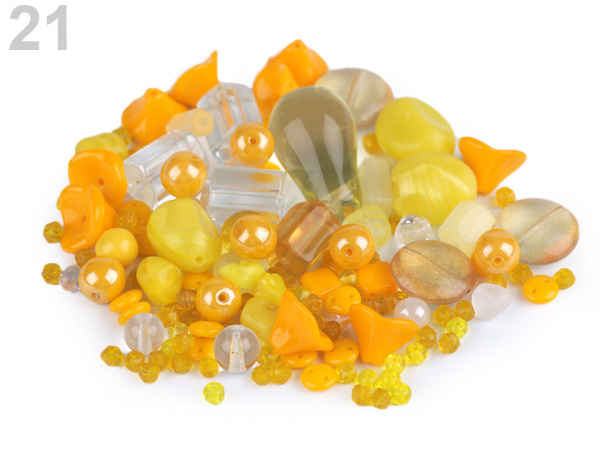 Skleněné korálky ramš mačkanice