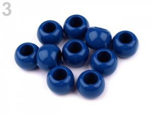 Plastové korálky s velkým průvlekem 11x14 mm