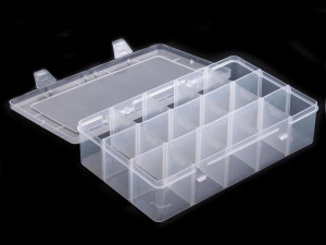 Plastový box / zásobník 16x27,5x5,5 cm