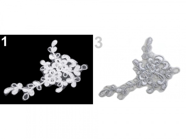 Monofilová aplikace / vsadka 8,5x12 cm s výšivkou