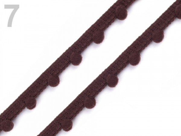 Prýmek šíře 7 mm s bambulkami Ø7 mm