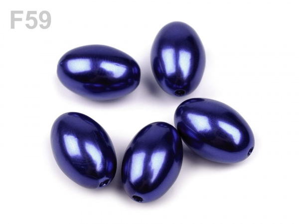 Plastové voskové korálky / perly Glance oliva 12x18 mm