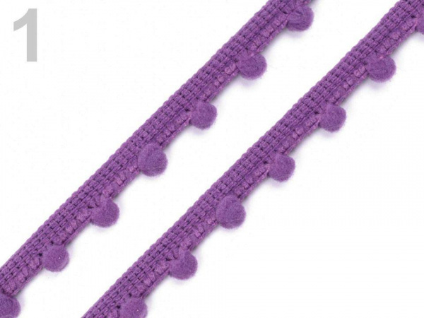 Prýmek šíře 7 mm s bambulkami Ø7 mm