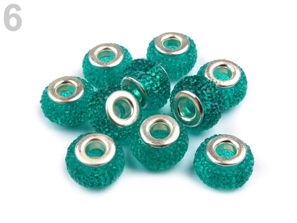 Plastové broušené korálky s velkým průvlekem 9x14 mm