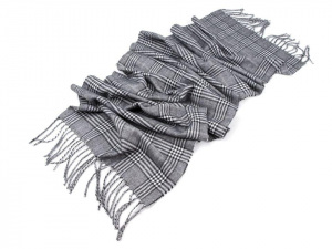 Šála károvaná s třásněmi