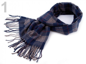 Šála károvaná s třásněmi