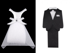 Textilní dekorace ženich a nevěsta 50 mm