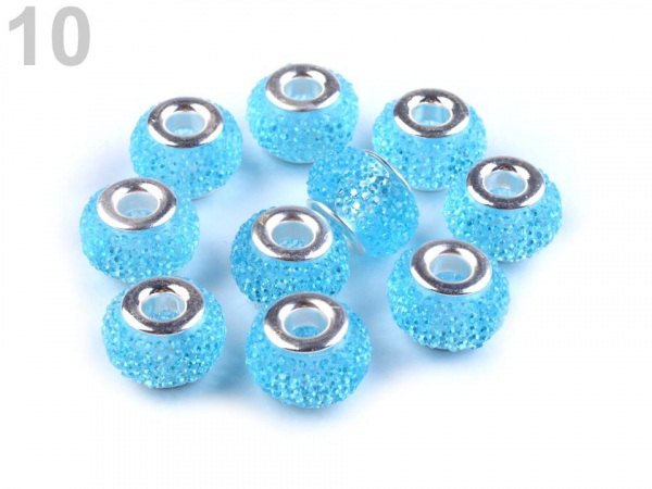 Plastové broušené korálky s velkým průvlekem 9x14 mm