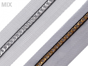 Prýmek šíře 40 mm řetízek na tylu