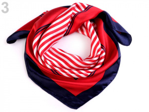 Saténový šátek 58x58 cm proužky