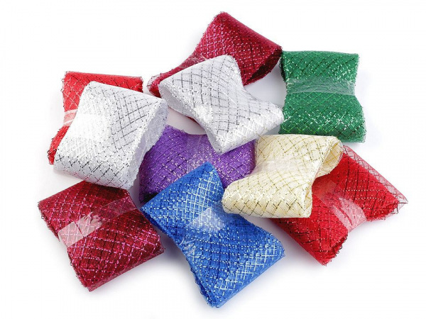 Modistická krinolína na vyztužení šatů a výrobu fascinátorů 7 cm s lurexem