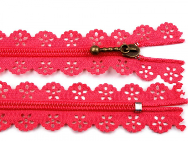 Spirálový zip šíře 3 mm délka 18 cm krajkový autolock