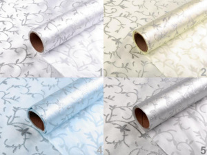 Satén svatební jednostranný šíře 36 cm s glitry