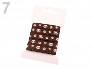 Rypsová stuha potisk tlapky šíře 10 mm