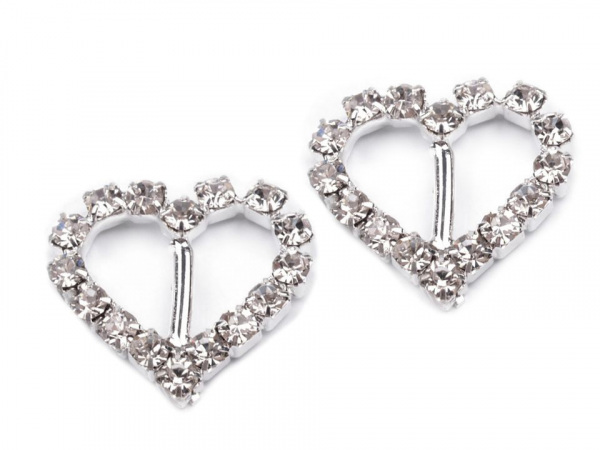 Štrasová spona / ozdoba 15x16 mm