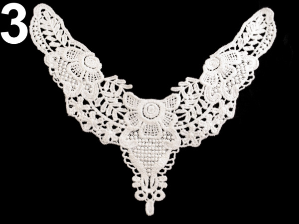 Krajková aplikace / vsadka 18x22 cm bavlněná do dekoltu