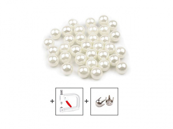 Perly / korálky Ø8 mm k nýtování