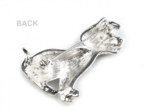 Brož pejsek s broušenými kamínky