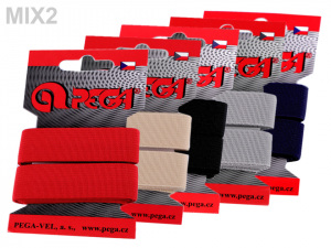 Hladká pruženka na kartě šíře 20 mm barevná