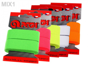 Hladká pruženka na kartě šíře 20 mm barevná