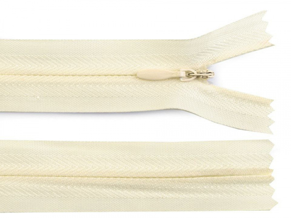 Spirálový zip skrytý šíře 3 mm délka 30 cm