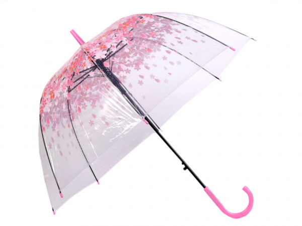 Dámský průhledný vystřelovací deštník