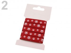 Rypsová stuha potisk tlapky šíře 10 mm