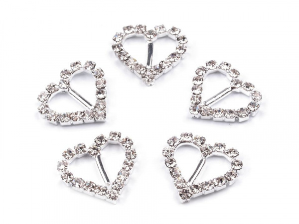 Štrasová spona / ozdoba 15x16 mm