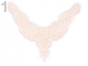 Krajková aplikace / vsadka 18x22 cm bavlněná do dekoltu