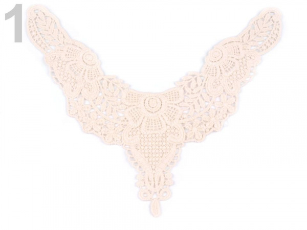 Krajková aplikace / vsadka 18x22 cm bavlněná do dekoltu