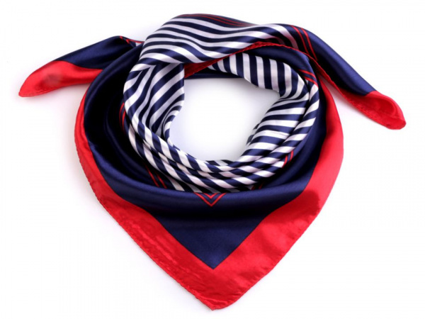 Saténový šátek 58x58 cm proužky