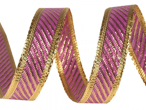 Oboustranná stuha s lurexem šíře 15 mm
