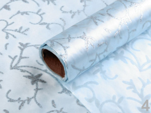 Satén svatební jednostranný šíře 36 cm s glitry