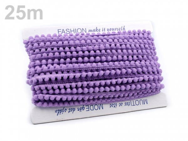 Prýmek šíře 12 mm s bambulkami Ø10 mm