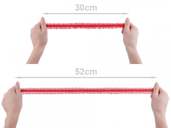 Pruženka s krajkovým volánkem šíře 25 mm