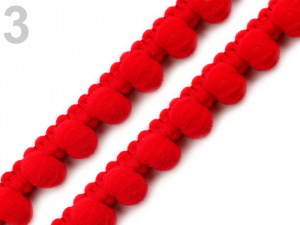 Prýmek šíře 12 mm s bambulkami Ø10 mm