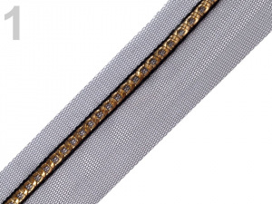 Prýmek šíře 40 mm řetízek na tylu