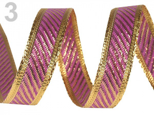 Oboustranná stuha s lurexem šíře 15 mm