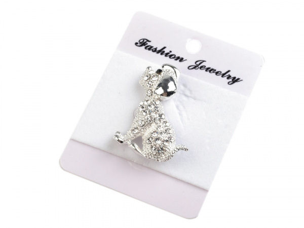 Brož pejsek s broušenými kamínky