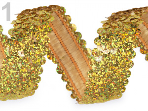 Flitrový prýmek šíře 30 mm hologram