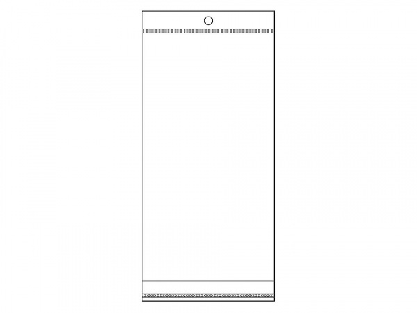 Celofánové sáčky s lepicí lištou a závěsem 10x22 cm
