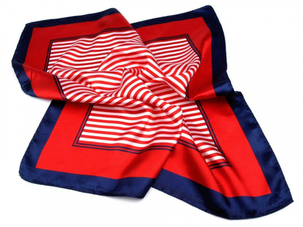 Saténový šátek 58x58 cm proužky