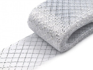 Modistická krinolína na vyztužení šatů a výrobu fascinátorů 7 cm s lurexem