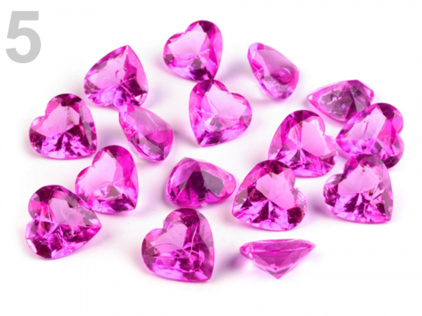 Dekorační diamanty 18x18 mm srdce