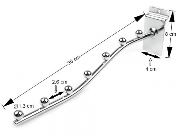 Rameno závěsné délka 30 cm 7 kuliček