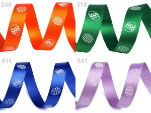 Velikonoční saténová stuha vajíčka šíře 15 mm