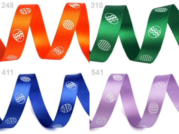 Velikonoční saténová stuha vajíčka šíře 15 mm