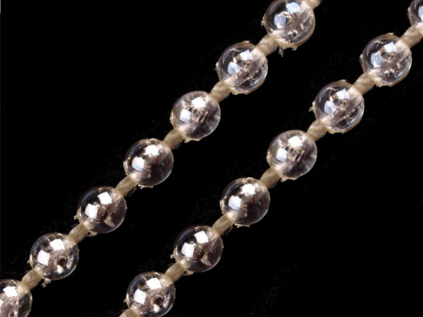 Korálky na šňůře Ø3 mm transparent