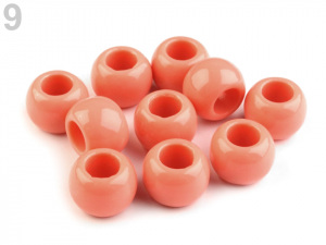 Plastové korálky s velkým průvlekem 11x14 mm